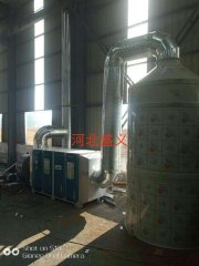 喷漆房光氧催化净化器+喷淋塔水处理粉尘过滤器安装完毕